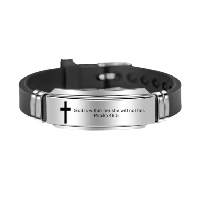 

Cross Jesus Scripture Christian Bible Verse Inspiring Faith Leather Bracelets