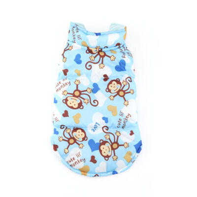 

Cute Monkey Print Pet Dog Cat Vest Small Dog Puppy Jacket Outerwear Clothes