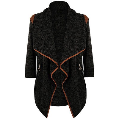 

Women Cardigan Loose Coat Lapel Long Sleeve Outwear Zipper Knitwear Coat Tops