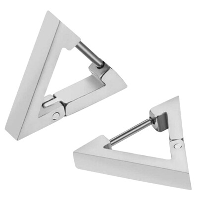 

Punk Rock Stainless Steel Triangle Mens Womens Hoop Ear Studs Earrings
