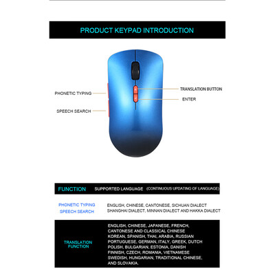 

AI International Voice Mouse Wireless Translation Mice English Chinese Translator Voice Type Speech SearchBlue