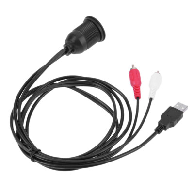 

USB A Jack 35 mm RCA Female Cable Plug Adapter to 2 x RCA USB20 Cord Dashboard Panel Dash Mount USB AUX Extension Cable