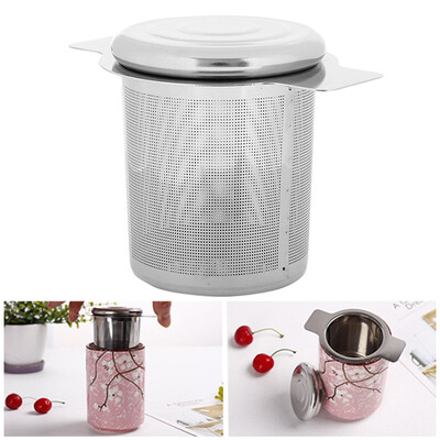 

Stainless Steel Tea Infuser Strainer Filter Steeper with Lid for Teapot Kettle Loose Leaf Grain Tea Cups Mugs Pots