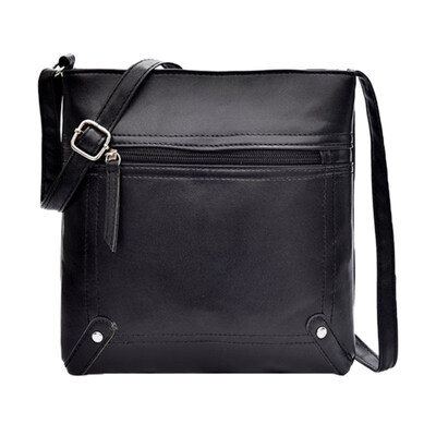 

Retro Women Solid Color Zip Envelope Shoulder Bag Faux Leather Crossbody Pouch