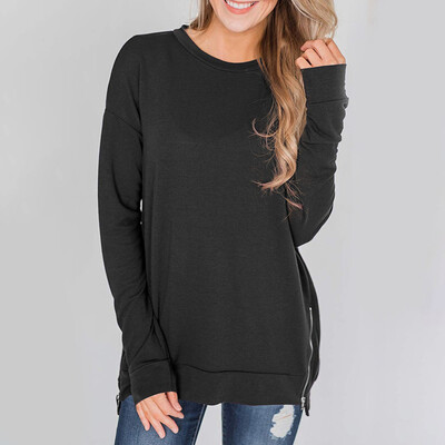 

2019 Womens Long Sleeve Fit Spring Thin Sweatshirt Loose T-Shirt Blouses Tops