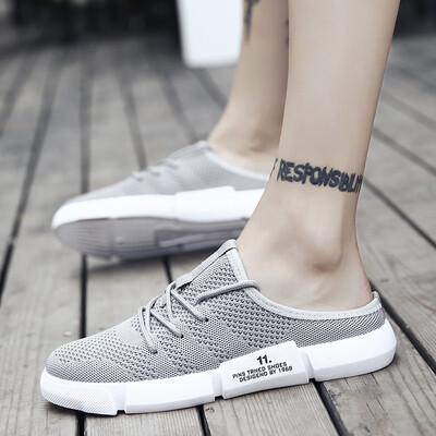 

Mens sandals summer slippers male Korean version of the trend wear outdoor personality cool drag no heel lazy half slippers tide