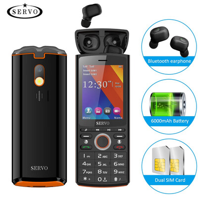 

SERVO R25 28" Mobile Phone Dual SIM Card with Bluetooth 50 TWS Wireless Earphones 6000mAh Power Bank GSM WCDMA GPRS Cell Phone