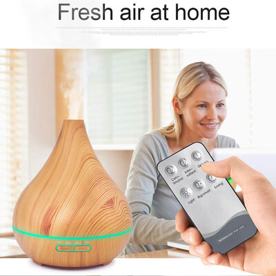 

〖Follure〗Wood Grain Home Diffuser Ultrasonic Air Humidifier Purifier High Capacity 400ml