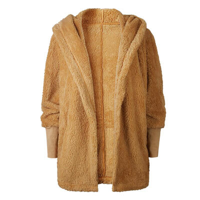 

Casual Long Sleeve Cardigan Loose Women Hooded Jacket Winter Coat Sweater