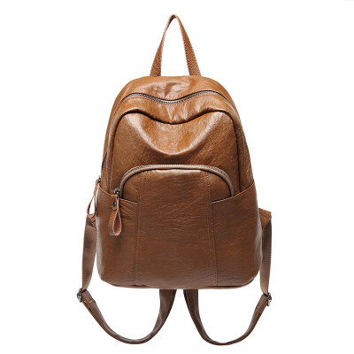 

Backpack female Korean version 2019 new tide wild soft leather bag backpack fashion casual travel bag