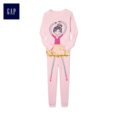 

GAP flagship store childrens clothing baby girl cotton print underwear autumn clothes long pants set childrens home service 368662 autumn new pink pink 110cm 5T
