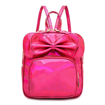 

Cute Girls Laser Bowknot Decor Backpacks Women Small School Bags Knapsack