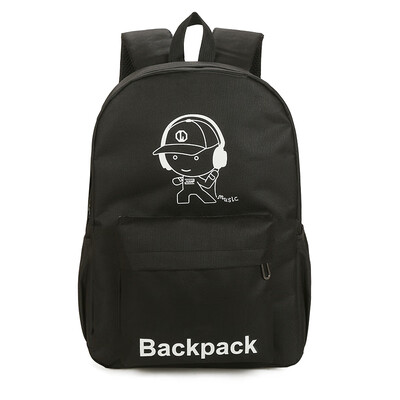 

One Piece Cartoon Backpack Black Fluorescent Backpack Fashion Casual Travel Bag