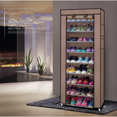 

30-40 Pairs 10Tiers Stackable Shoe Rack Storage Cabinet Organiser With Cover