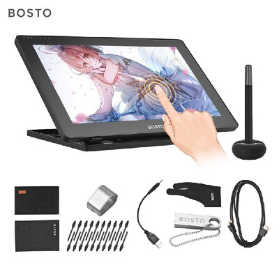 

BOSTO 16HDT Portable 156 Inch H-IPS LCD Graphics Drawing Tablet Display Support Capacitive Touchscreen 8192 Pressure Level Active