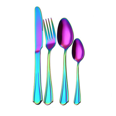 

Gobestart 4PCSet Stainless Steel Upscale Dinnerware Flatware Cutlery Fork Spoon Black
