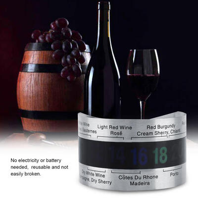 

Greensen Stainless Steel Wine LCD Thermometer Bottle Beer Red Wines Bracelet Temperature Sensor