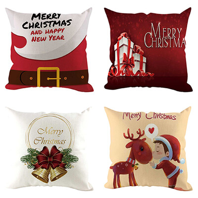 

Siaonvr 4Pcs Christmas Pillow Cover Pillowcases Decorative Sofa Cushion Cover Decoration