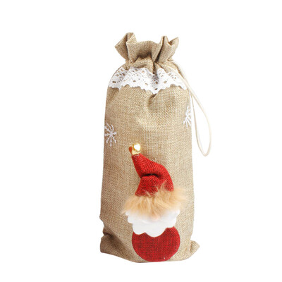 

Tailored Red Wine Bottle Cover Bags Snowman Santa Claus Christmas Decoration Sequins Xmas
