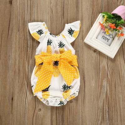 

Summer Newborn Baby Girl Pineapple Ruffle Romper Jumpsuit Clothes Outfit Sunsuit