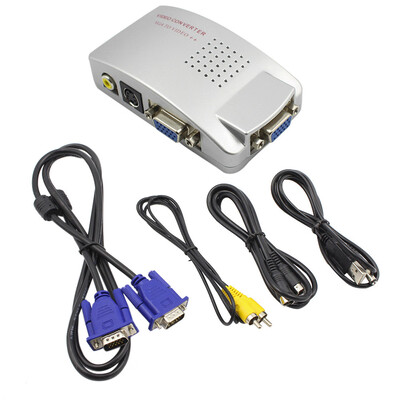 

〖Follure〗VGA To TV RCA Composite Converter Adapter -video Box For PC Laptop Windows