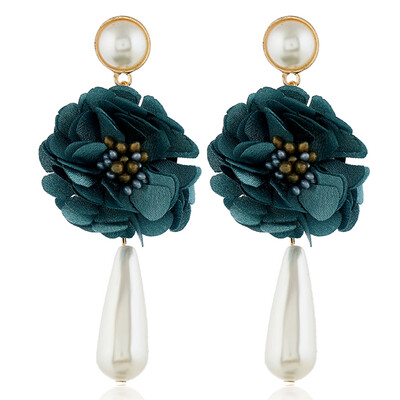 

Version Women Girl Fashion Pearl Petal Rose flower Earring For Girl Pearl Earrings