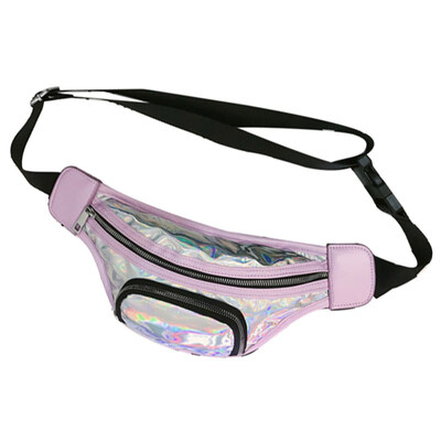 

Hip Hop Men Women Holographic Laser Crossbody Chest Bag Zipper Waist Fanny Pack