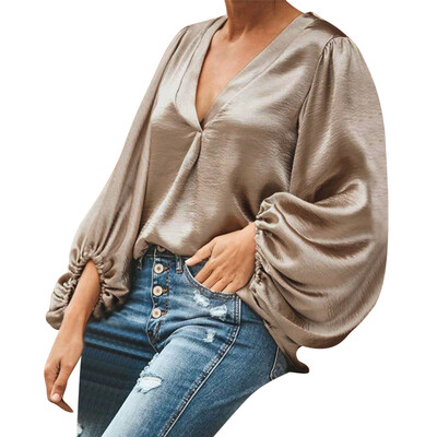 

Starmoon Womens Casual Tops Shirt Ladies V Neck Long Sleeves Loose T-shirt Blouse Tee Top