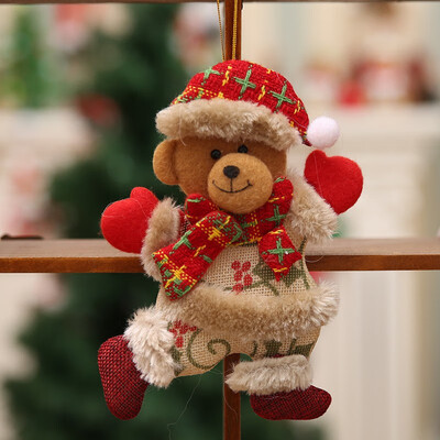 

Christmas Christmas Tree Accessories Christmas Doll Dancing Old Man Snowman Deer Bear Fabric Doll Hanging Gifts