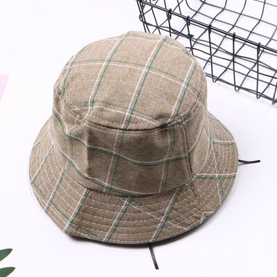 

Korean Harajuku style Japanese casual hat mens&womens multicolored fishermans hat Plaid sunscreen hat street dance hat
