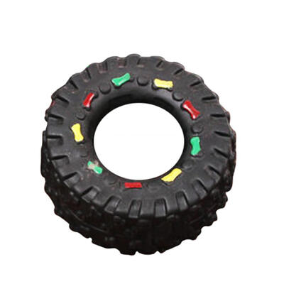 

Small Dog Toys Puppy Playing Training Squeaky Toy Tyre Treads Tough Toys