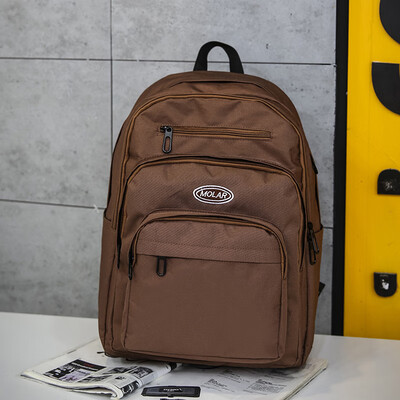 

Europe&the United States wind backpack mens large capacity multi-storey personality high school student bag tide card 156 in