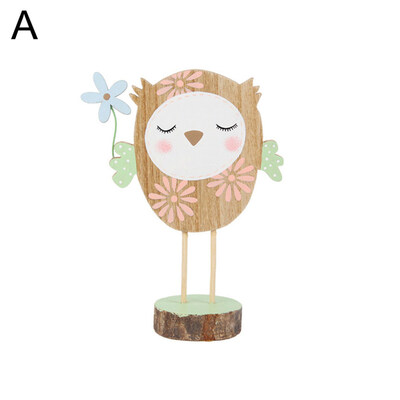 

Wooden Easter Rabbit Bunny Owl Bird Desktop Ornament Home Party Office Decor