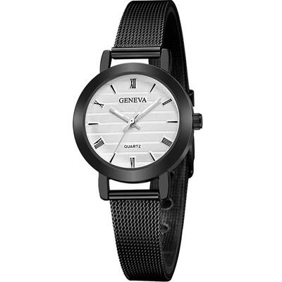 

GENEVA Small Dial Watch Fashion Female Clocks Women Luxury Stainless Steel Dress Quartz Wristwatch Elegant Lady Silver Watches