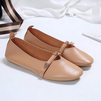 

Bean Bean Shoes Womens Korean Flat Bottom Leisure Sennu Style Retro Grandma Shoes Shallow-mouthed Womens Single Shoes