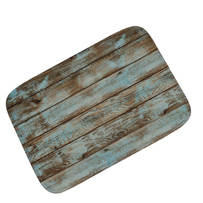 

Tailored Retro Nostalgia Striped Blue Wooden Board Anti - Slip Carpet Mat