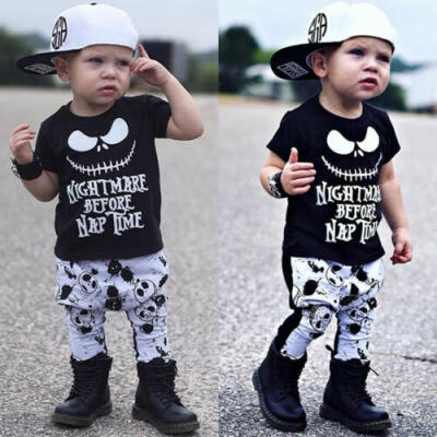 

Canis Newborn Kids Baby Boys Nightmare Halloween Tops T-shirt Pants Outfits Set