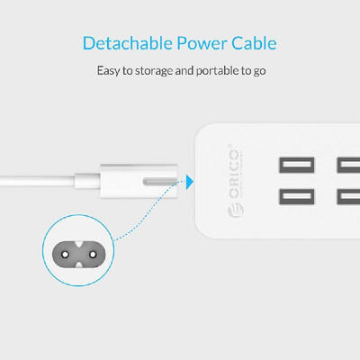 

ORICO DCV-4U-WH 4-Port Hub Desktop Charger USB Charger Laptop Charging Station for iPhone iPad Tablet EU Plug White