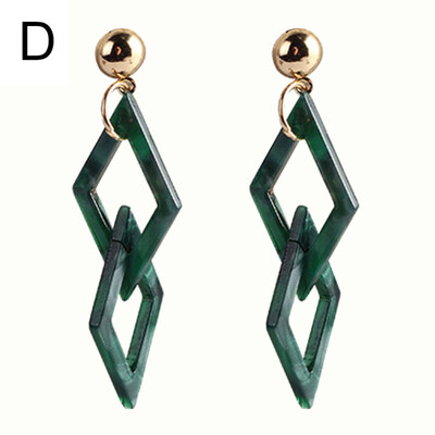 

Women Fashion Acrylic Geometric Pendant Earrings Long Dangle Ear Studs Gift