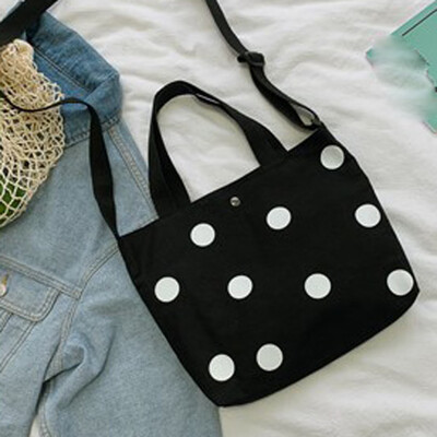 

Tailored Female Wave Point Canvas Shoulder Bag Student Campus Simple Diagonal Package