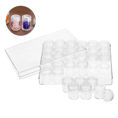 

30 Bottles Clear Diamond Storage Box Transparent Diamond Embroidery Painting Accessory Tool Drill Jewelry Beads Carrying Case Orga