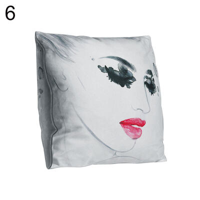 

Double-sided Print Beauty Head Portrait Pillow Case Cushion Cover Sofa Car Decor