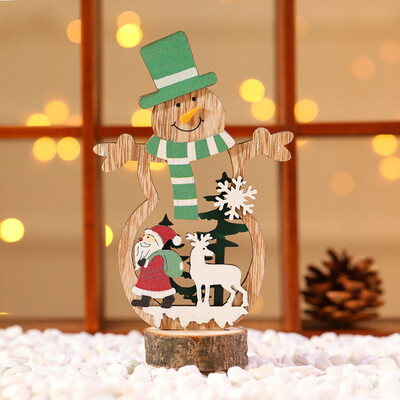 

Siaonvr Christmas Bar Table Decorations Painted Wooden Assembled DIY Ornaments