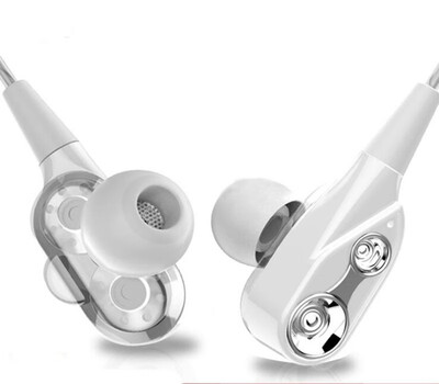 

Double Unit Drive Earphone 2018 New Arrival Dual Driver Dynamic Noise Isolating Earphone Armature Mi In-Ear Line Control Mic
