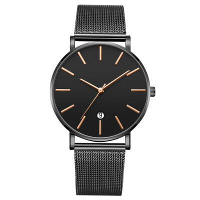 

〖Follure〗Fashion Simple Simple Casual Calendar Business Net With Strap Mens Watch