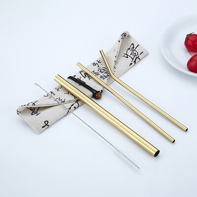 

Straws With Storage Bag A Nylon Cleaning Brush Trendy For Family Reunion GirlS Night Out Cocktail Party Patio Bbq Picnics 4 PC