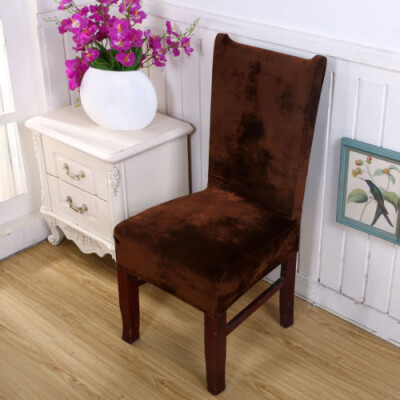 

Stretch Fox Velvet Fabric Dining Room Wedding Kitchen Home Chair Seat Covers 11 Colors Available