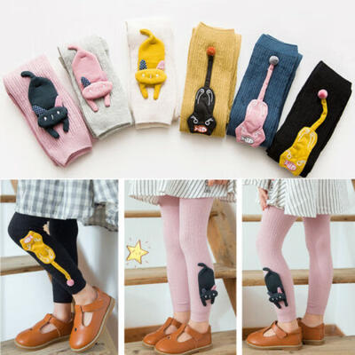 

Cute Cartoon Kids Girl Baby Tight Pants Toddler Stretch Warm Leggings Trousers
