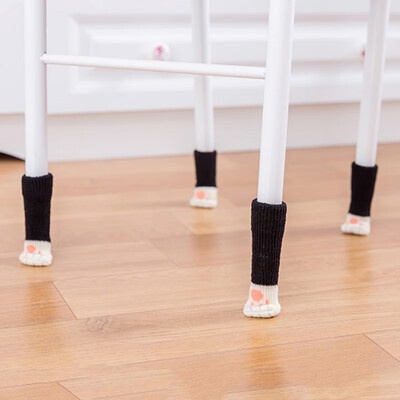 

4pcs knitting Cat style Chair Leg Socks Cat Toys Home Furniture Leg Floor Protectors Non-slip Table Cover provent cat scratching