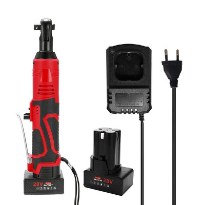 

28V Multifunctional Cordless Rechargeable Electric Wrench 38 Inch Right Angle Electric Ratchet Wrenches with LED Light